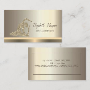 Yoga Glitter Girl Champagne Visitkort