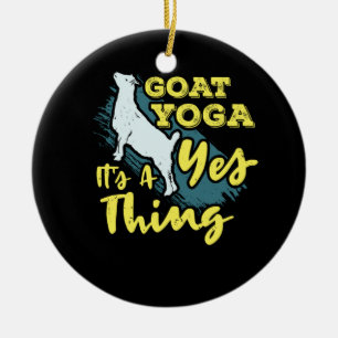 Yoga Goat Goatyoga Julgransprydnad Keramik