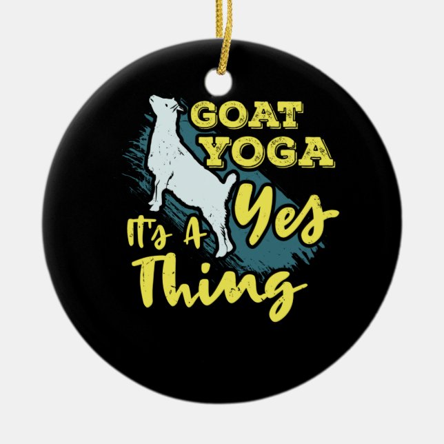 Yoga Goat Goatyoga Julgransprydnad Keramik (Framsidan)
