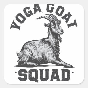Yoga Goat Squad Funny Goat Meditation Älskare Fyrkantigt Klistermärke