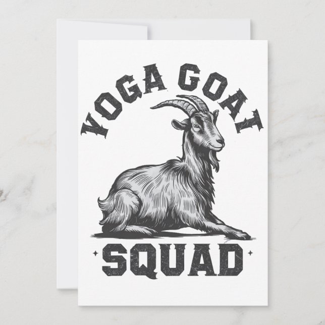 Yoga Goat Squad Funny Goat Meditation Älskare Inbjudningar (Framsida)