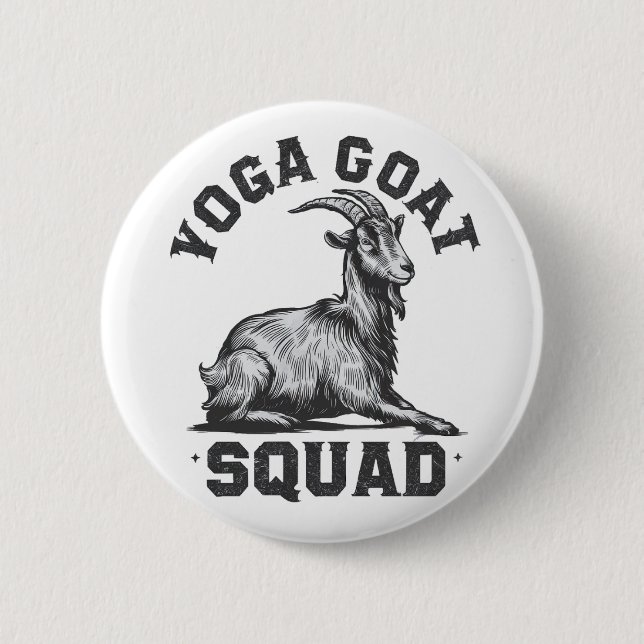 Yoga Goat Squad Funny Goat Meditation Älskare Knapp (Framsida)