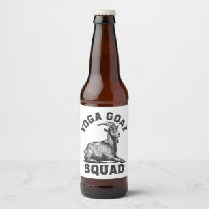 Yoga Goat Squad Funny Goat Meditation Älskare Ölflaska Etikett