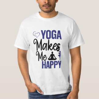 Yoga Gör Mig Glad Tjej Träningsinstruktör T-Shirt