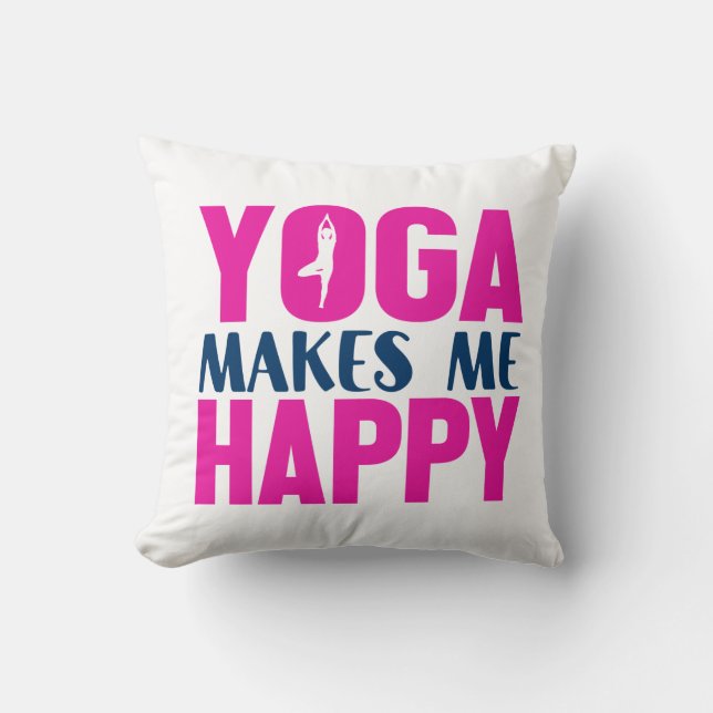 Yoga gör mig lycklig kudde (Framsida)