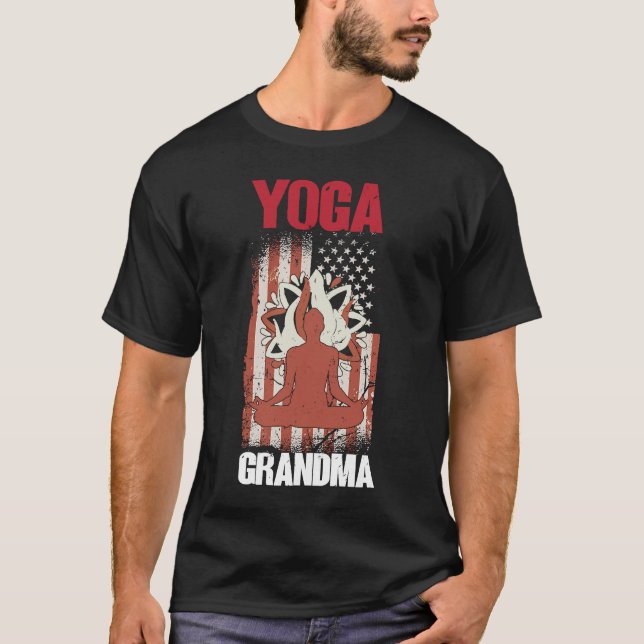 Yoga Grandma Spirituality Meditation Yoga 3 T Shirt (Framsida)