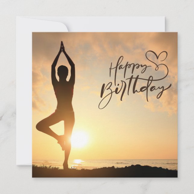 Yoga Grattis på födelsedagen-kort (Framsida)