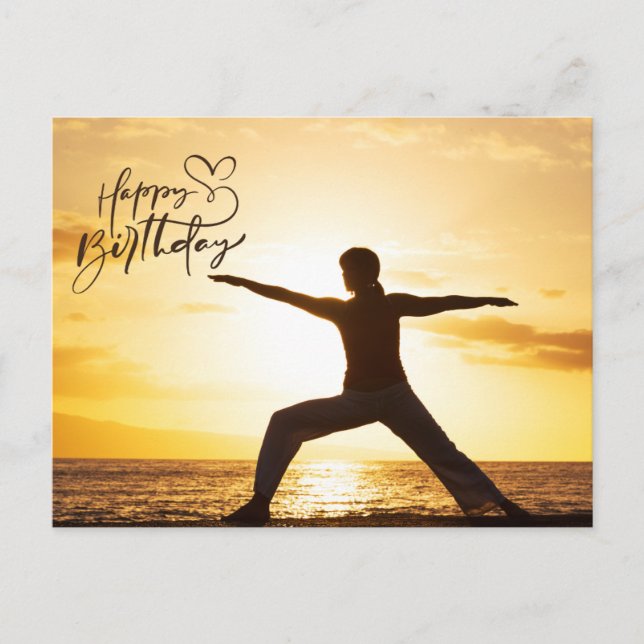 Yoga Grattis på födelsedagen-kort Vykort (Framsida)