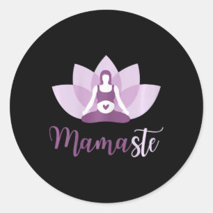 Yoga Gravid Mamma Namaste Mamaste För Mor Runt Klistermärke