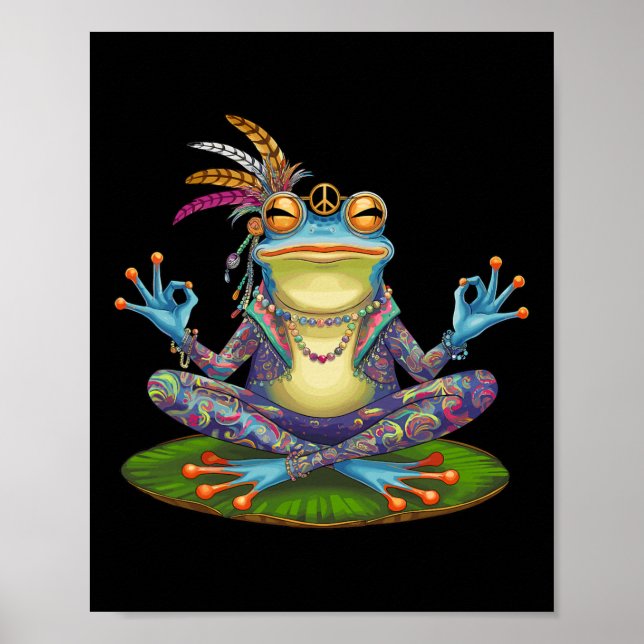 Yoga Groda Fredlig Fred Hippiere  Poster (Framsidan)