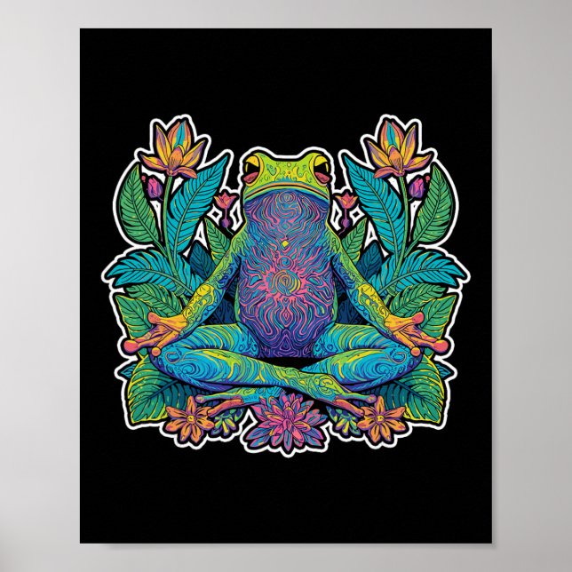 Yoga Groda Meditera Zen Pose Lance Stretch  Poster (Framsidan)