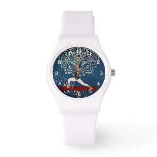 Yoga Guld, Blue and Red Mandala Meditation Armbandsur