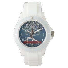 Yoga Guld, Blue and Red Mandala Meditation Armbandsur