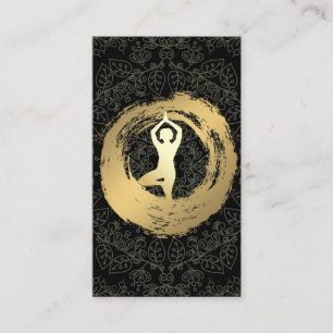 Yoga Guld Brushed Mandala Mönster Visitkort