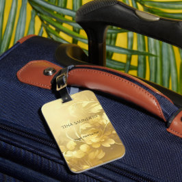 Yoga guld (eget namn) bagagebricka
