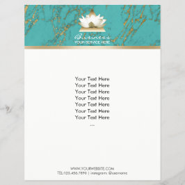 Yoga Guld Lotus Modern Turcos & Guld Marble Reklamblad