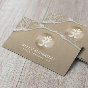 Yoga Guld om Symbol Classy Beach Sand & Vatten Visitkort