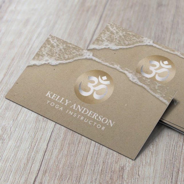 Yoga Guld om Symbol Classy Beach Sand & Vatten Visitkort (Skapare uppladdad)