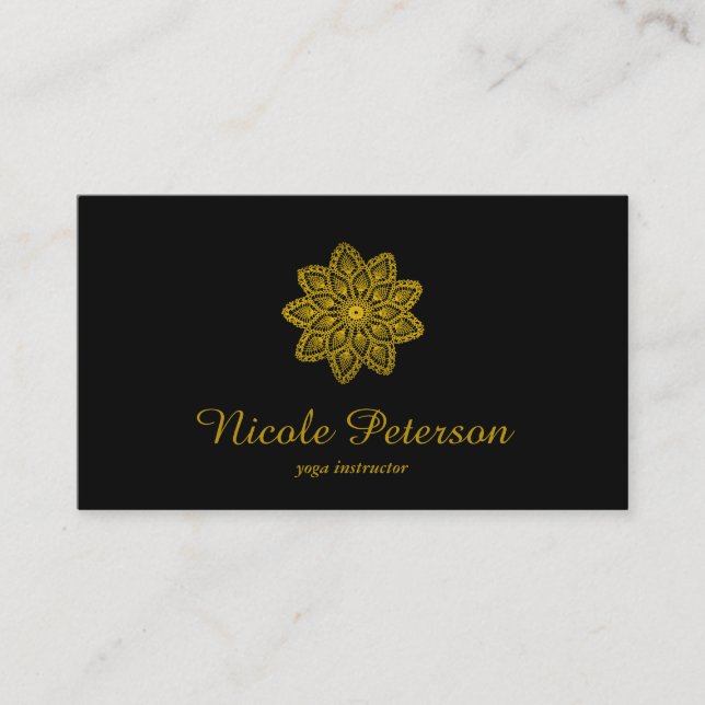 Yoga - guld- snöre visitkort (Framsida)
