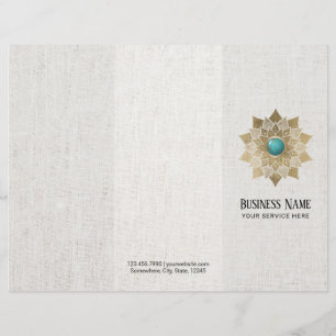 Yoga Guld Turkvoise Lotus Mandala Linen Trifold