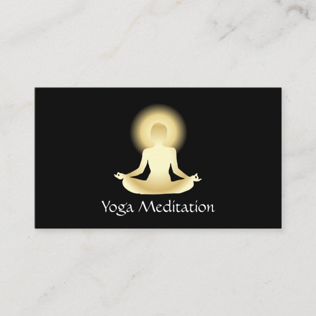 Yoga (guld) Upplyst Visitkort (Framsida)