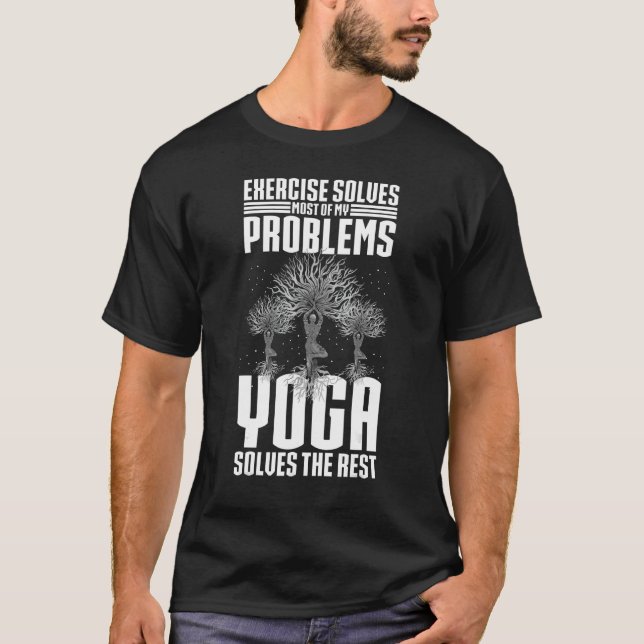 Yoga Gym Fitness Meditation Music Workout Exercise T Shirt (Framsida)