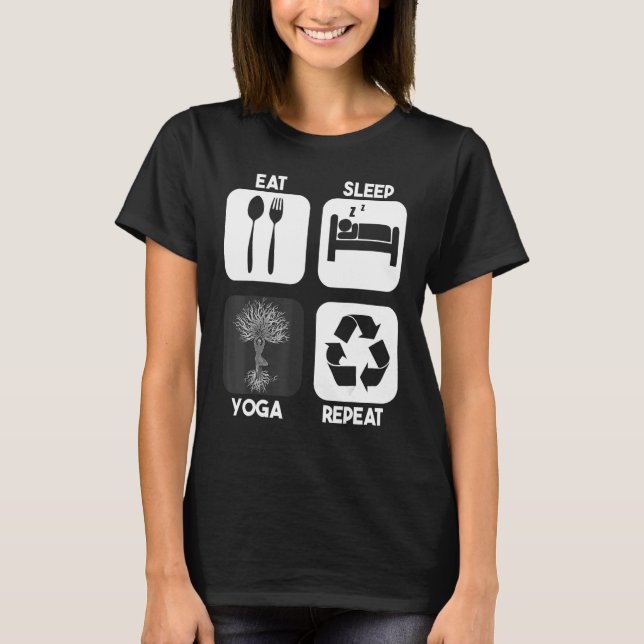 Yoga Gym Fitness Meditation Music Workout Exercise T Shirt (Framsida)