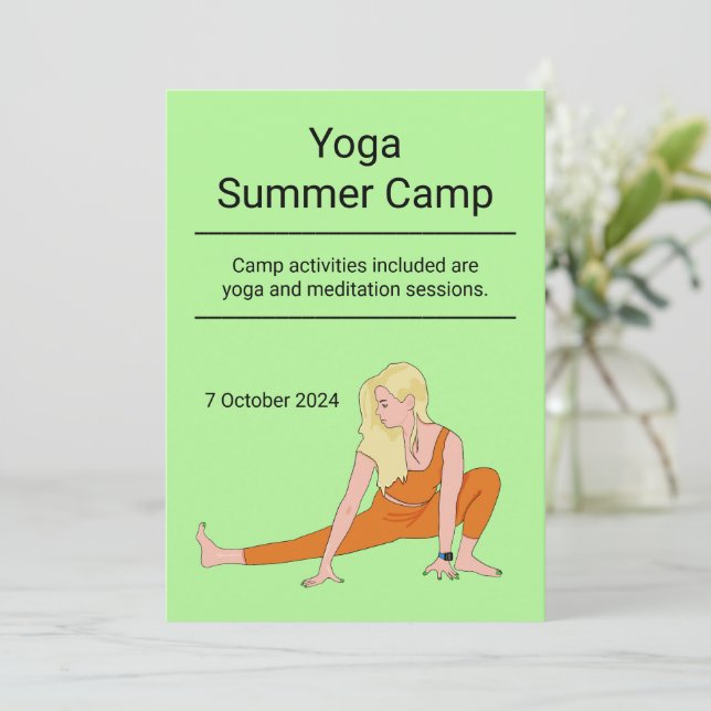 Yoga hälsa anpassad klass läger retreat inbjudningar (Stående Fram)