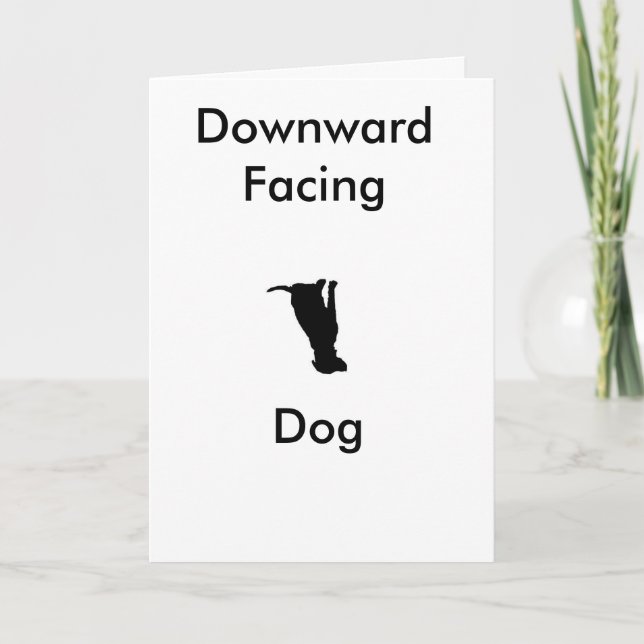 Yoga-hälsningskort med nedåtvänd Hund Kort (Framsida)
