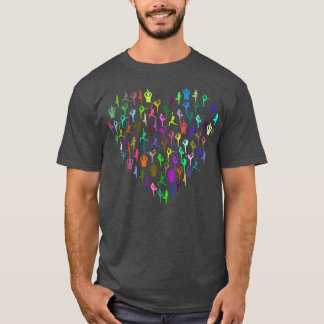 Yoga har positioner Heart Rainbow Workout Fitness T Shirt