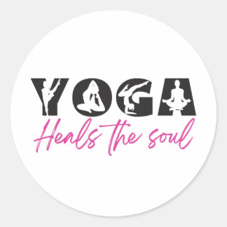 Yoga Heals Soul Runt Klistermärke