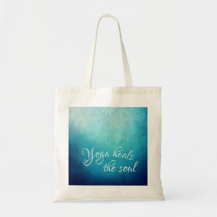 Yoga Heals Soul Text med Blue Mandala Tygkasse