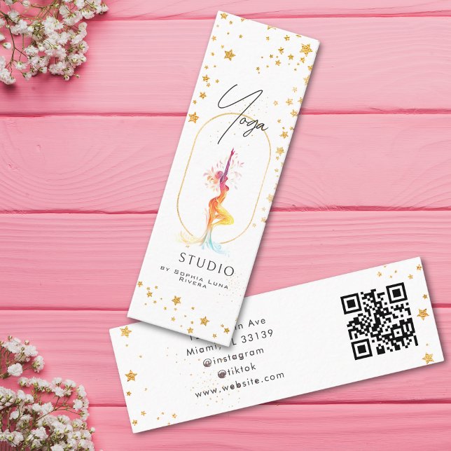 Yoga Health And Wellness Holistic Gold Stars Mini Visitkort (Yoga Health And Wellness Holistic Gold Stars Mini Business Card)