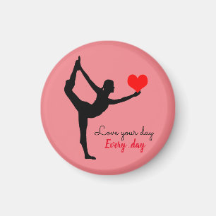 Yoga Heart & Kärlek din dag, Varje dag / Yogini Magnet
