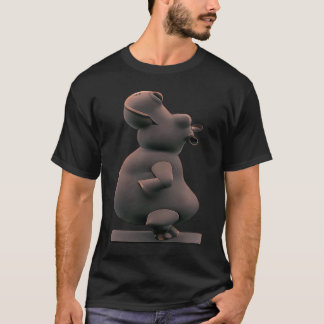 Yoga Hippo Strejka a pose T Shirt