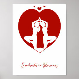 Yoga Hjärt Silhuett Personlig Poster