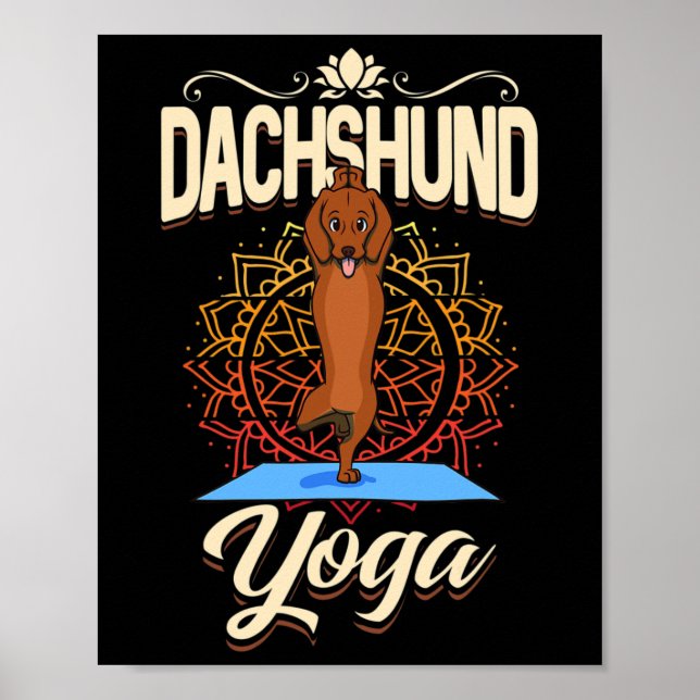 Yoga Hund Daschhund  Poster (Framsidan)