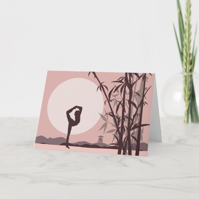 Yoga i rosa Notecards Kort (Framsida)