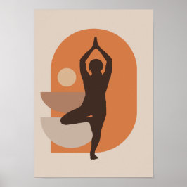 Yoga Illustration - Lugn och tankfull design Poster