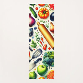 Yoga in the kitchen.