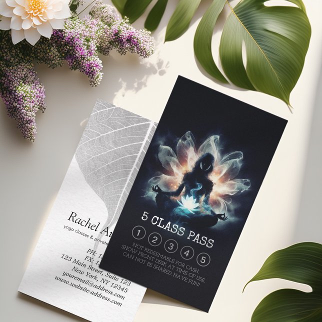 Yoga Instructions Meditation Lotus Pose 5 Class Pa Lojalitetskort (Skapare uppladdad)