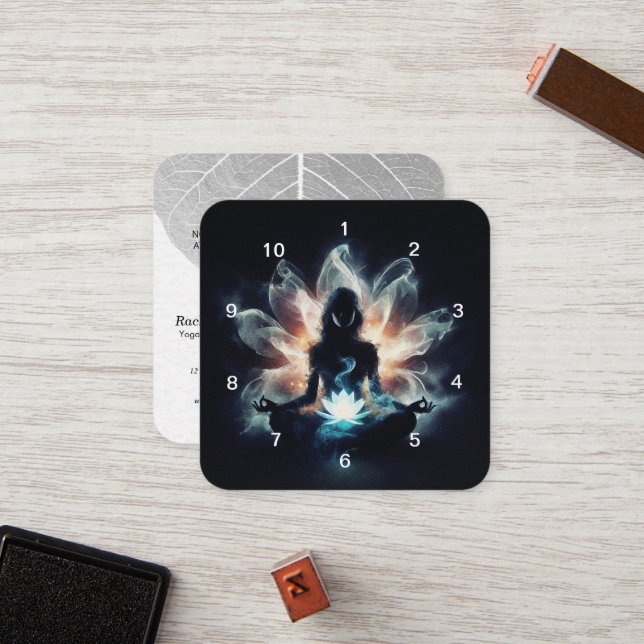 Yoga Instructions Meditation Lotus Pose Class Pass Lojalitetskort (Fram/Back In Situ)