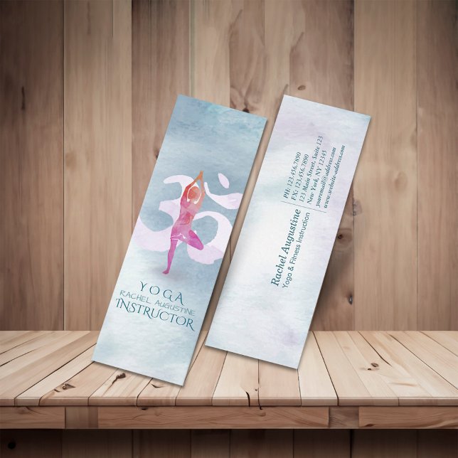 Yoga Instructions Meditation Pose Om Sign Watercol Mini Visitkort (Skapare uppladdad)