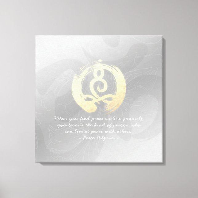 Yoga Instructions Meditation Pose Quotes Zen OM-te Canvastryck (Framsida)