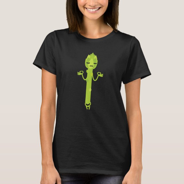 Yoga Instructor Asparagus Vegan Vegetable Vegetar T Shirt (Framsida)