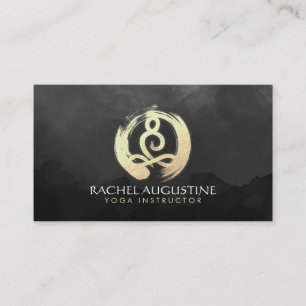 Yoga Instructor Black & Guld Meditation ZEN Symbol Visitkort
