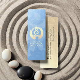 Yoga Instructor Blue & Guld Meditation Pose ZEN OM Mini Visitkort