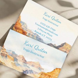 Yoga Instructor Canyon Watercolor Visitkort