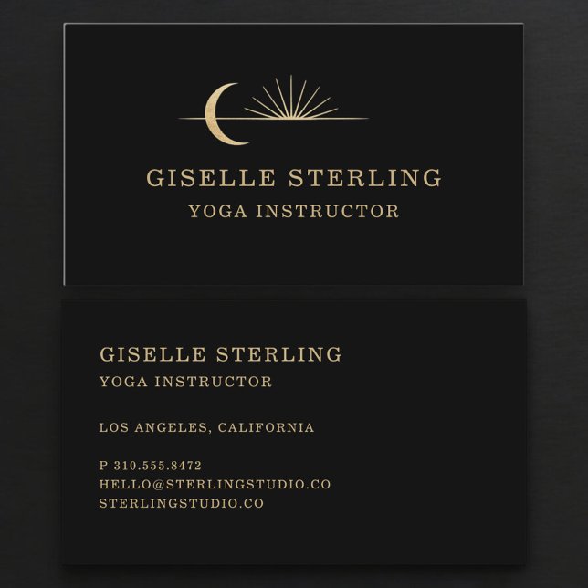 Yoga Instructor Celestial Sun Moon Visitkort (Skapare uppladdad)