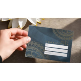Yoga Instructor Chic Guld Mandala Gift Certificate Rabattkort